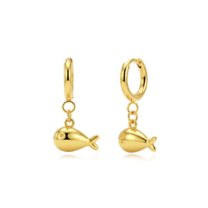 Pendientes Acero Dorado Pez