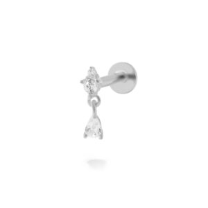 Piercing Plata Circonita y Gota