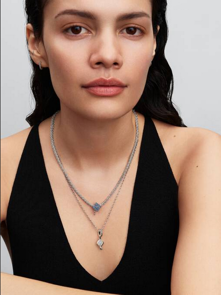 Collar Cadena de Espiga con Cierre en Pave Plata de Ley 394463C01 - Imagen 3