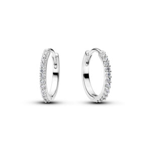 Pendientes de Aro Mini Brillantes Plata de Ley 294649C01