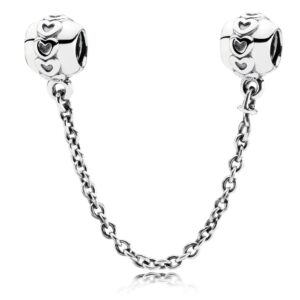 Cadena de seguridad en plata de ley Corazones 791088-05