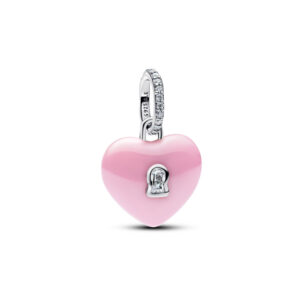 Charm Colgante Candado Corazon Ceramica Plata de Ley 794424C01