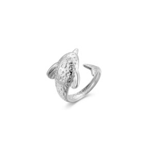 Anillo Ajustable Abierto Acero Delfín
