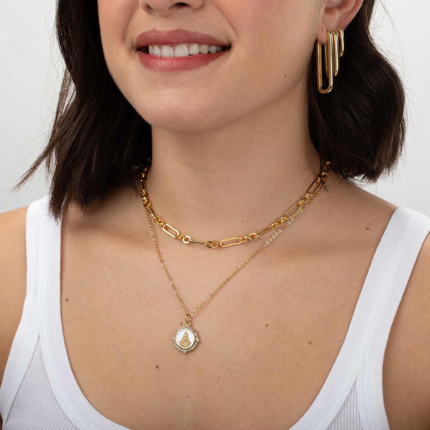 Collar Acero Dorado Eslabones 43cm - Imagen 2