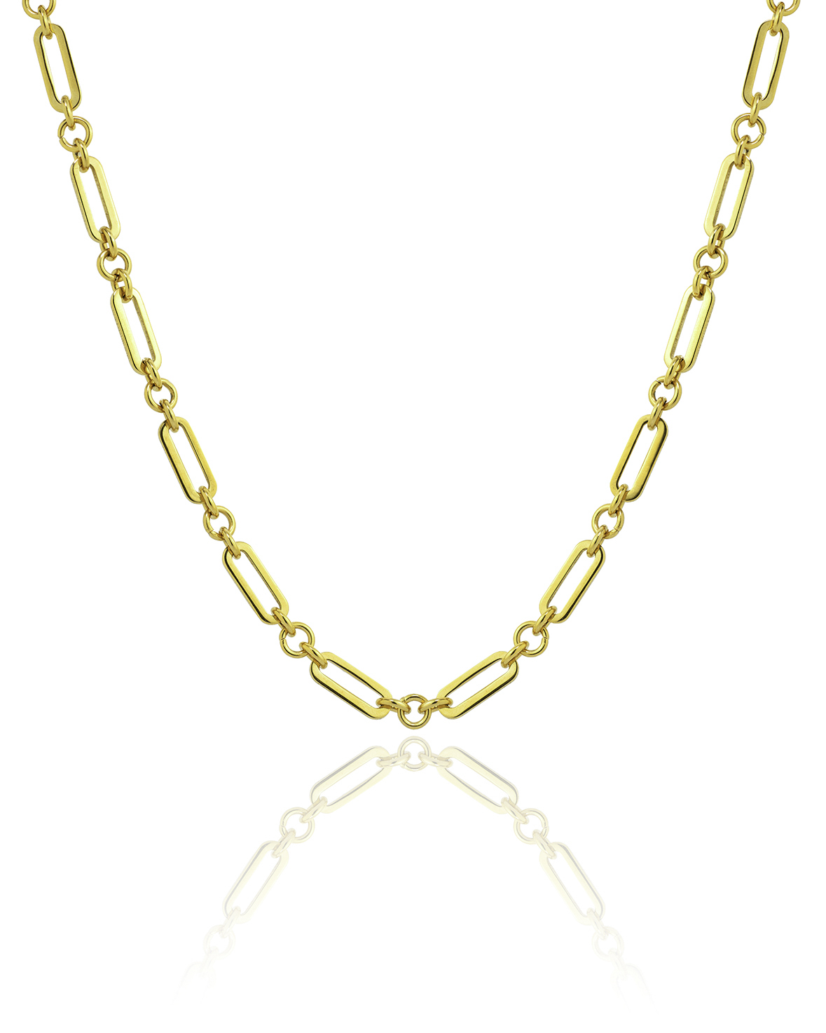 Collar Acero Dorado Eslabones 43cm
