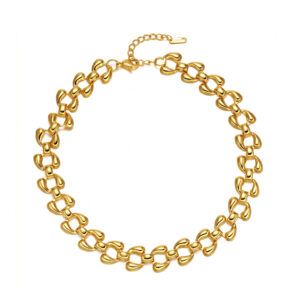 Gargantilla Acero Dorado Eslabones Gota