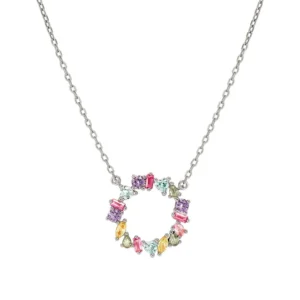 Collar Colour Wave Círculo piedras de colores Plata de Ley 149884 061