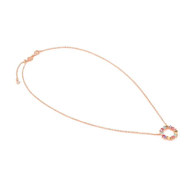 Collar Colour Wave Círculo piedras de colores Plata de Ley Baño Oro Rosa 149884 063 - Imagen 3