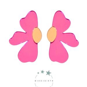 Pendientes Flor Hawai Rosa