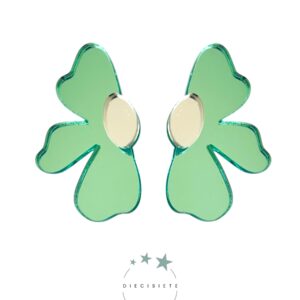 Pendientes Flor Hawai Verde Agua