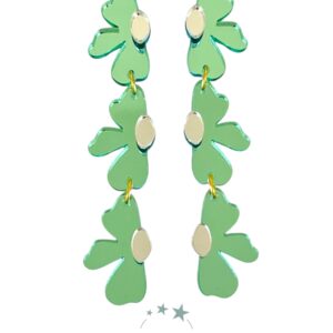 Pendientes Flores Hawaianas Verdes