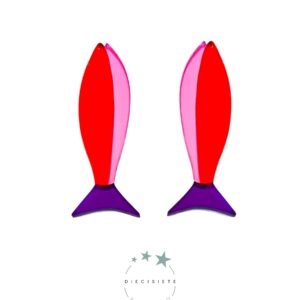 Pendientes Grandes Pez Fucsia