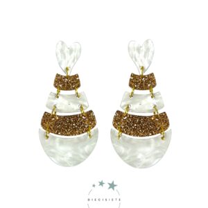 Pendientes Ballena Dorada y Nacar