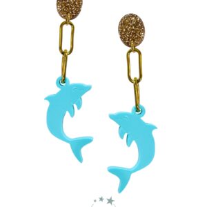 Pendientes Delfin Azul