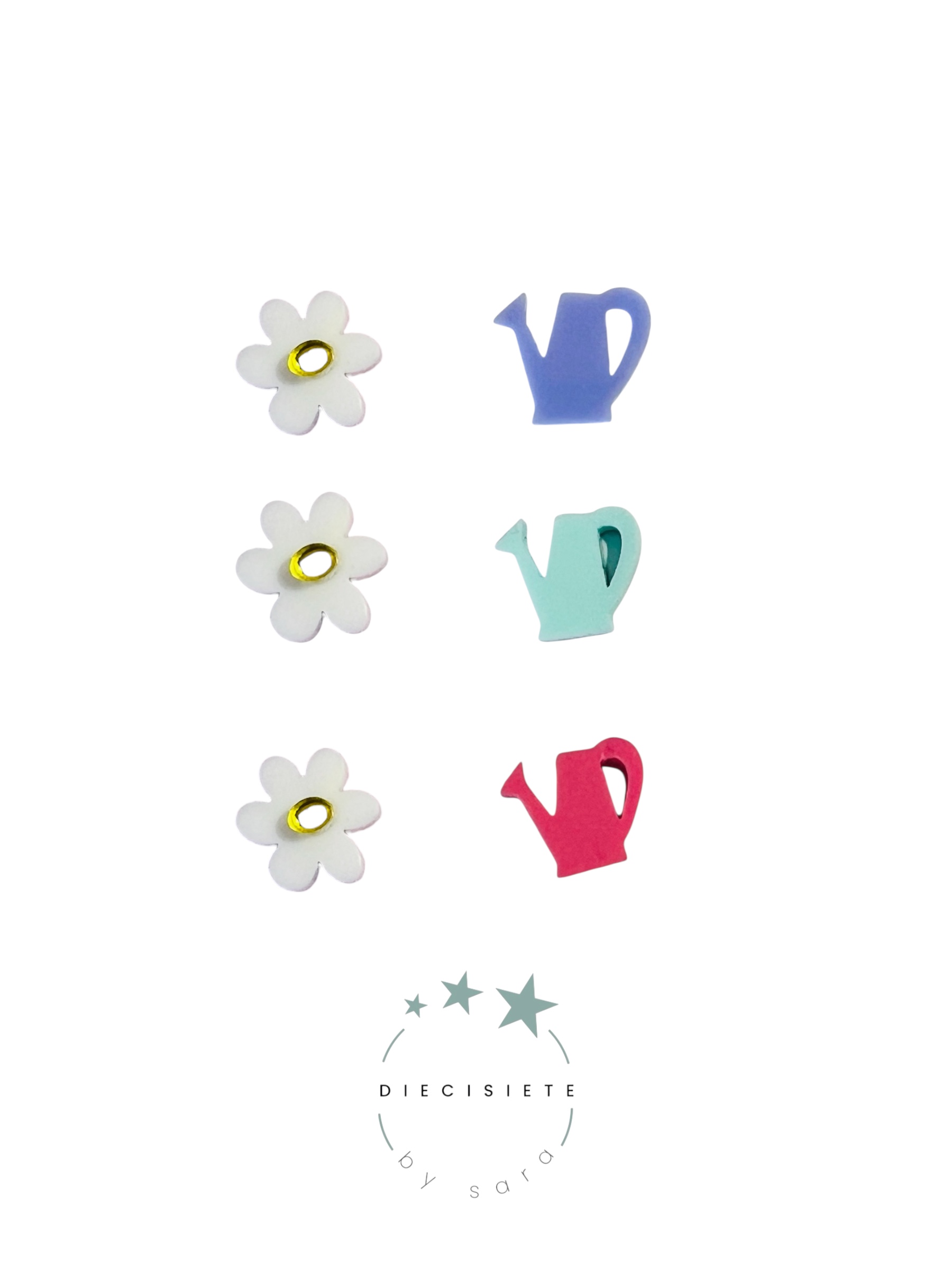 Pendientes Mini Regadera y Flor