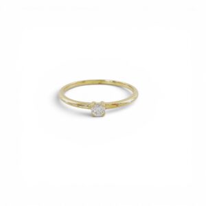 Anillo Solitario Oro Amarillo 18k Diamante Natural 0,20cts