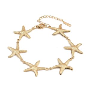 Pulsera Acero Dorado Estrella de Mar