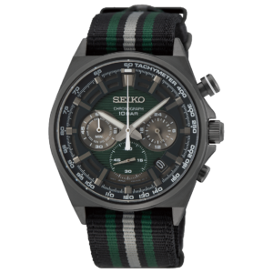 Reloj Seiko Crono Esfera Verde Correa Nilon SSB411P1