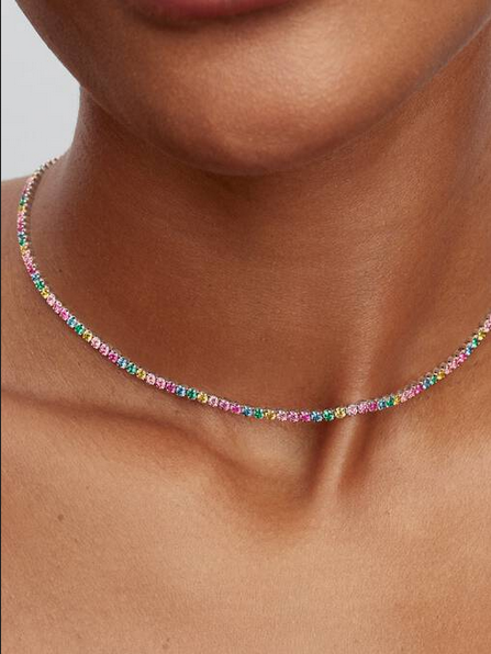 Collar de Tenis Arcoiris Plata de Ley 394648C01 - Imagen 5