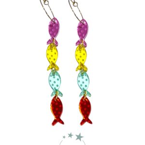 Pendientes Aro Banco de peces Multicolor