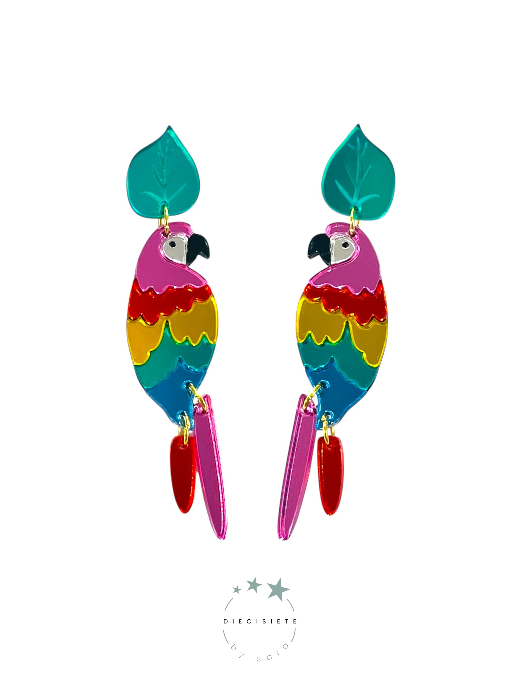 Pendientes Guacamayas Tropicales Multicolor