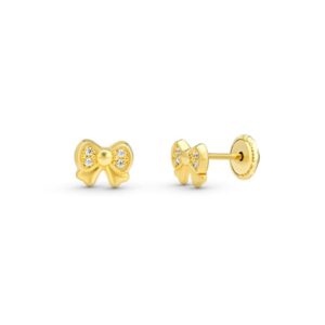 Pendientes Rosca Lazito Oro 18k y Circonitas