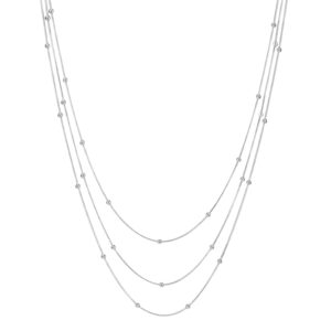 Collar Acero Triple Cadena Bolitas