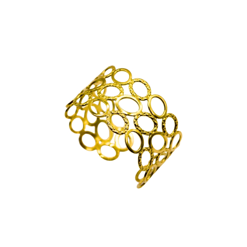 Pulsera Acero Dorado Aros