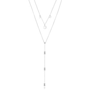 Collar Doble Acero Medallas y Bolitas