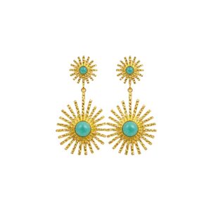 Pendientes Bronce Gran Sol Amazonita
