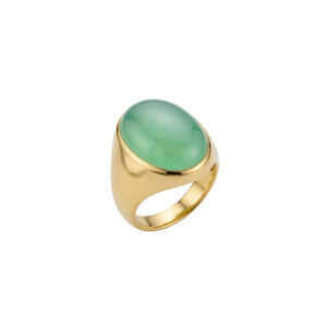Anillo Bronce Sello Calcedonia