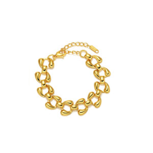 Pulsera Acero 316l Dorado Eslabón Gotas