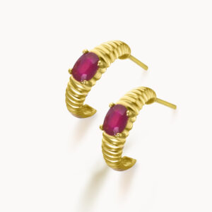 Pendientes Gallonados Oro & Rubies Ovales GB238RU.00