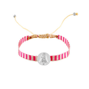 Pulsera Acero Medalla Virgen Covadonga y Cinta