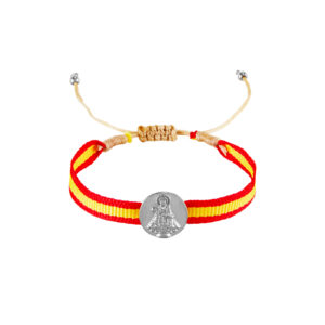 Pulsera Acero Medalla Virgen Covadonga y Cinta